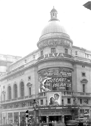 Photo:Plaza Cinema,  17 Lower Regent Street, screening Outcast of the Islands in February 1952