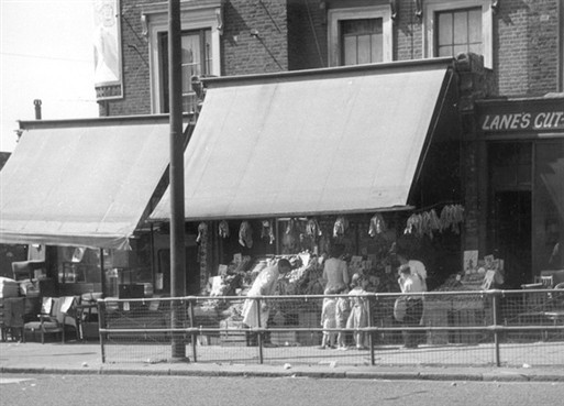 Photo:furniture shop and greengrocer's shop in the Harrow Road