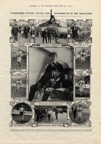 Photo:Illustrated London News supplement on the marathon at the 1908 London Olympics