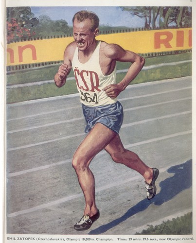 Photo:Image of Emil Zatopoek of Czechoslovakia winner of 10,000m at 1948 London Olympics from Official Report